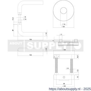 Intersteel 4057 set achterdeurbeslag rond deurkruk Luzern met massieve rozetten en SKG3 veiligheidsrozetten PVD messingkleur - S26010870 - afbeelding 2