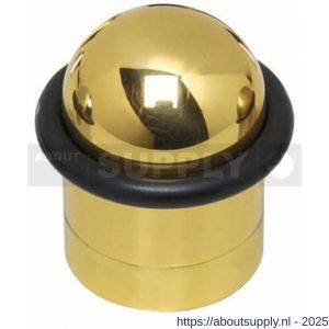 Intersteel Living 4420 deurstop met zwarte ring diameter 32x45 mm messing gelakt - S26007386 - afbeelding 1