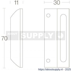 Intersteel Living 5615 sluitplaat met kom 70x30 mm messing gelakt - S26007710 - afbeelding 2