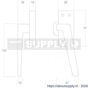 Intersteel Living 5615 raamsluiting rechts met ventilatiestand messing gelakt - S26007732 - afbeelding 2