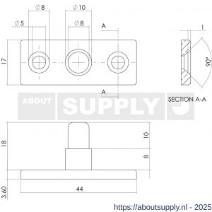 Intersteel 5615 stelpen messing gelakt - S26003862 - afbeelding 2
