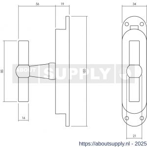 Intersteel Living 5620 set kruk-espagnolet T-kruk inclusief stangenset 2x 1250 mm messing gelakt - S26009318 - afbeelding 2