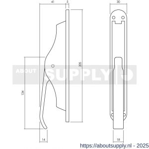 Intersteel Living 5620 set pomp-espagnolet inclusief stangenset 2x 1250 mm messing gelakt - S26009342 - afbeelding 2