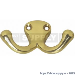 Intersteel Living 6926 jashaak scheepsmodel dubbele haak messing gelakt - S26007769 - afbeelding 1