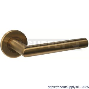 Intersteel 1021 deurkruk gatdeel rechts Q 01 op rozet verdekt diameter 52x6 mm PVD messing mat - S26011273 - afbeelding 1