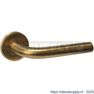 Intersteel 1022 deurkruk gatdeel rechts Q 02 op rozet verdekt diameter 52x6 mm PVD messing mat - S26011224 - afbeelding 1