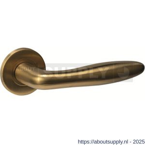 Intersteel 1023 deurkruk gatdeel rechts Q 03 op rozet verdekt diameter 52x6 mm PVD messing mat - S26011226 - afbeelding 1