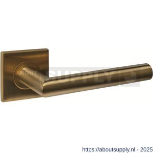 Intersteel 1034 deurkruk gatdeel rechts Q 04 op rozet verdekt 53x53x6 mm PVD messing mat - S26011228 - afbeelding 1