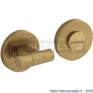 Intersteel 3175 WC-sluiting éénzijdig verdekt diameter 55x8 mm met stift 8x8mm knop op schroefgat rozet PVD messing mat - S26011390 - afbeelding 1