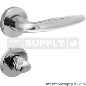 Intersteel 0199 deurkruk Sigaar op rozet verdekt diameter 49x7 mm en WC-sluiting met stift 8x8 mm chroom - S26010619 - afbeelding 1