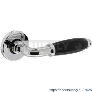 Intersteel Living 0206 deurkruk Courgette met rozet verdekt diameter 49x7 mm chroom-zwart - S26007968 - afbeelding 1