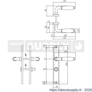 Intersteel Living 0206 deurkruk Courgette met schild ovaal 236x37 mm WC 63/8 mm chroom - S26007971 - afbeelding 2