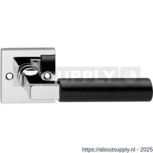Intersteel 0384 deurkruk gatdeel rechts Baustil op rozet 55x55x8 mm chroom-zwart - S26000437 - afbeelding 1