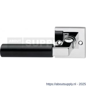 Intersteel 0384 deurkruk gatdeel links Baustil op rozet 55x55x8 mm chroom-zwart - S26000438 - afbeelding 1