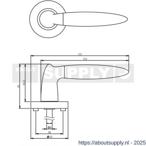 Intersteel Living 1682 deurkruk Elen op rozet verdekt diameter 52x10 mm met nokken chroom-nikkel mat - S26004828 - afbeelding 2