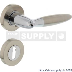 Intersteel 1682 deurkruk Elen op rozet verdekt diameter 52x10 mm met nokken en sleutelrozetten chroom-nikkel mat - S26004831 - afbeelding 1