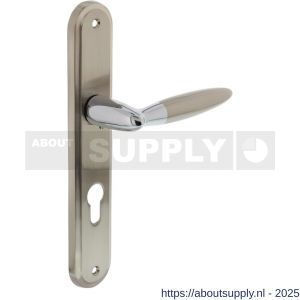 Intersteel Living 1682 deurkruk Elen op schild ovaal 242x43 mm profielcilindergat 72 mm chroom-nikkel mat - S26004843 - afbeelding 1