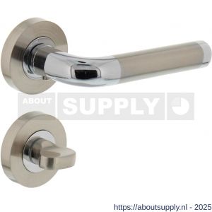 Intersteel 1683 deurkruk Agatha op rozet verdekt diameter 52x10 mm met nokken en WC-sluiting met stift 8x8 mm chroom-nikkel mat - S26004848 - afbeelding 1