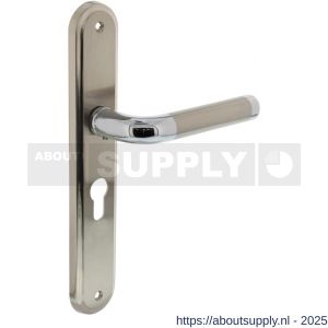 Intersteel Living 1683 deurkruk Agatha op schild ovaal 242x43 mm profielcilindergat 55 mm chroom-nikkel mat - S26004857 - afbeelding 1