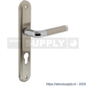 Intersteel Living 1683 deurkruk Agatha op schild ovaal 242x43 mm profielcilindergat 72 mm chroom-nikkel mat - S26004858 - afbeelding 1