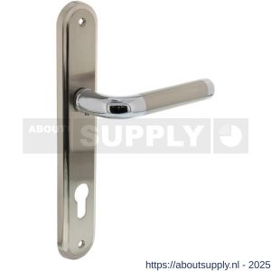 Intersteel 1683 deurkruk Agatha op schild ovaal 242x43 mm profielcilindergat 88 mm chroom-nikkel mat - S26004861 - afbeelding 1