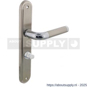 Intersteel Living 1683 deurkruk Agatha op schild ovaal 242x43 mm WC 63/8 mm chroom-nikkel mat - S26004862 - afbeelding 1