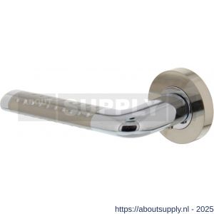 Intersteel 1684 deurkruk gatdeel links Marion op rozet verdekt diameter 52x10 mm met nokken chroom-nikkel mat - S26001121 - afbeelding 1