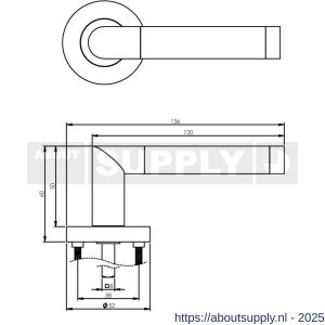 Intersteel Living 1685 deurkruk Nicol op rozet verdekt diameter 52x10 mm met nokken chroom-nikkel mat - S26001659 - afbeelding 2