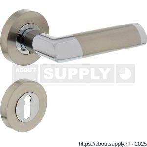 Intersteel 1685 deurkruk Nicol op rozet verdekt diameter 52x10 mm met nokken en sleutelrozetten chroom-nikkel mat - S26004883 - afbeelding 1