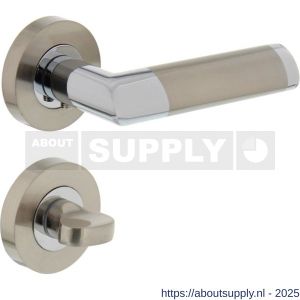 Intersteel 1685 deurkruk Nicol op rozet verdekt diameter 52x10 mm met nokken en WC-sluiting met stift 8x8 mm chroom-nikkel mat - S26004885 - afbeelding 1
