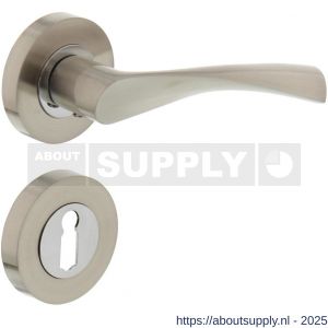 Intersteel 1687 deurkruk Giussy op rozet verdekt diameter 52x10 mm met nokken en sleutelrozetten nikkel mat - S26004893 - afbeelding 1