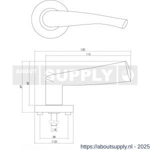 Intersteel 1687 deurkruk Giussy op rozet verdekt diameter 52x10 mm met nokken en WC-sluiting met stift 6x6 mm nikkel mat - S26004895 - afbeelding 2