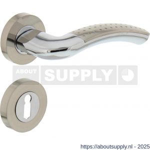 Intersteel 1688 deurkruk Sharon op rozet verdekt diameter 52x10 mm met nokken en sleutelrozetten chroom-nikkel mat - S26004899 - afbeelding 1