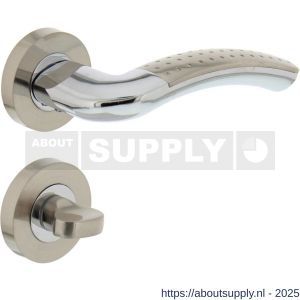 Intersteel 1688 deurkruk Sharon op rozet verdekt diameter 52x10 mm met nokken en WC-sluiting met stift 8x8 mm chroom-nikkel mat - S26004901 - afbeelding 1