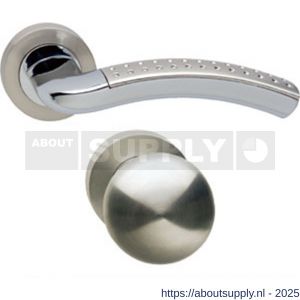 Intersteel 1688 knop-kruk garnituur links Sharon op rozet verdekt diameter 52x10 mm met nokken en cilinderrozetten chroom-nikkel mat - S26004903 - afbeelding 1