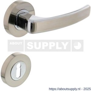 Intersteel 1689 deurkruk Blok op rozet verdekt diameter 52x10 mm met nokken en sleutelrozetten chroom-nikkel mat - S26004904 - afbeelding 1