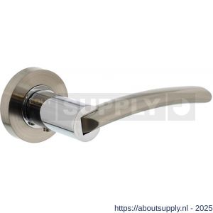 Intersteel 1697 deurkruk gatdeel rechts Sylvia op rozet verdekt diameter 52x10 mm met nokken chroom-nikkel mat - S26004922 - afbeelding 1
