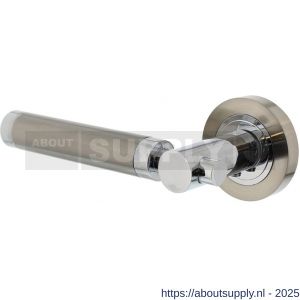Intersteel 1698 deurkruk gatdeel links Birgit op rozet verdekt diameter 52x10 mm met nokken chroom-nikkel mat - S26004930 - afbeelding 1
