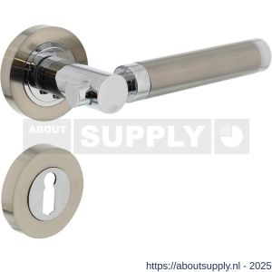 Intersteel 1698 deurkruk Birgit op rozet verdekt diameter 52x10 mm met nokken en sleutelrozetten chroom-nikkel mat - S26004931 - afbeelding 1