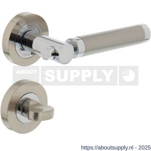 Intersteel 1698 deurkruk Birgit op rozet verdekt diameter 52x10 mm met nokken en WC-sluiting met stift 8x8 mm chroom-nikkel mat - S26004934 - afbeelding 1