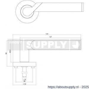 Intersteel 1701 deurkruk Casper op rozet verdekt diameter 52x10 mm met nokken en cilinderrozetten chroom-nikkel mat - S26004939 - afbeelding 2