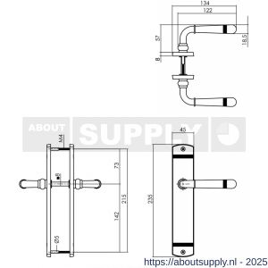 Intersteel Living 1705 deurkruk Helena op schild afgerond 235x45 mm blind chroom - S26004955 - afbeelding 2