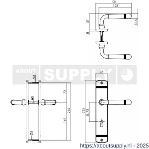 Intersteel 1705 deurkruk Helena op schild afgerond 235x45 mm sleutelgat 72 mm chroom - S26004956 - afbeelding 2