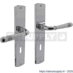 Intersteel 1705 deurkruk Helena op schild afgerond 235x45 mm sleutelgat 72 mm chroom - S26004956 - afbeelding 1
