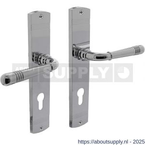 Intersteel Living 1705 deurkruk Helena op schild afgerond 235x45 mm profielcilindergat 72 mm chroom - S26004957 - afbeelding 1