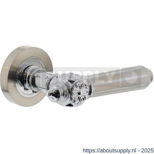 Intersteel 1716 deurkruk gatdeel rechts Julietta op rozet verdekt diameter 52x10 mm met nokken chroom-nikkel mat - S26004976 - afbeelding 1