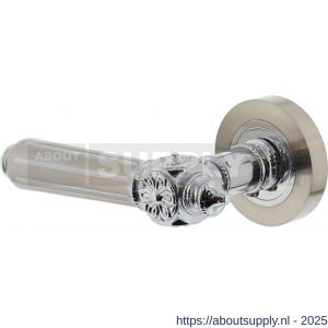 Intersteel 1716 deurkruk gatdeel links Julietta op rozet verdekt diameter 52x10 mm met nokken chroom-nikkel mat - S26004977 - afbeelding 1