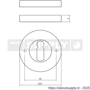 Intersteel Living 3156 sleutelrozetten verdekt diameter 50x8 mm chroom - S26011113 - afbeelding 2