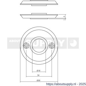 Intersteel 3173 rozetten diameter 50x5 mm chroom - S26002426 - afbeelding 2