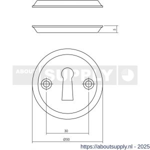 Intersteel 3173 sleutelrozetten diameter 50x5 mm chroom - S26011370 - afbeelding 2